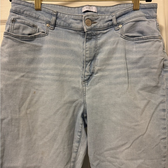 LOFT Blue Straight Leg Jeans Classic Fit - Picture 2 of 6